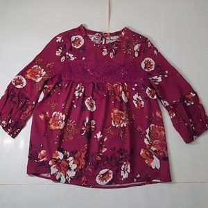 Women's EYESHADOW  Blouse Size S Burgundy